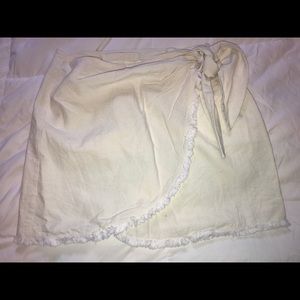 Cream wrap skirt